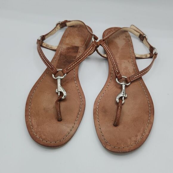 COACH Rue Dog Leash Flat Sandals - Picture 1 of 8